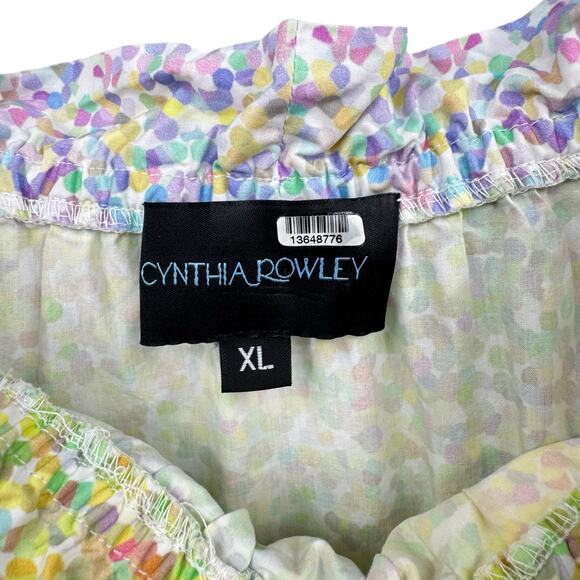 Cynthia Rowley Confetti Dot Print 100% Poplin Cotton Long Sleeve Shift Dress - Picture 15 of 16